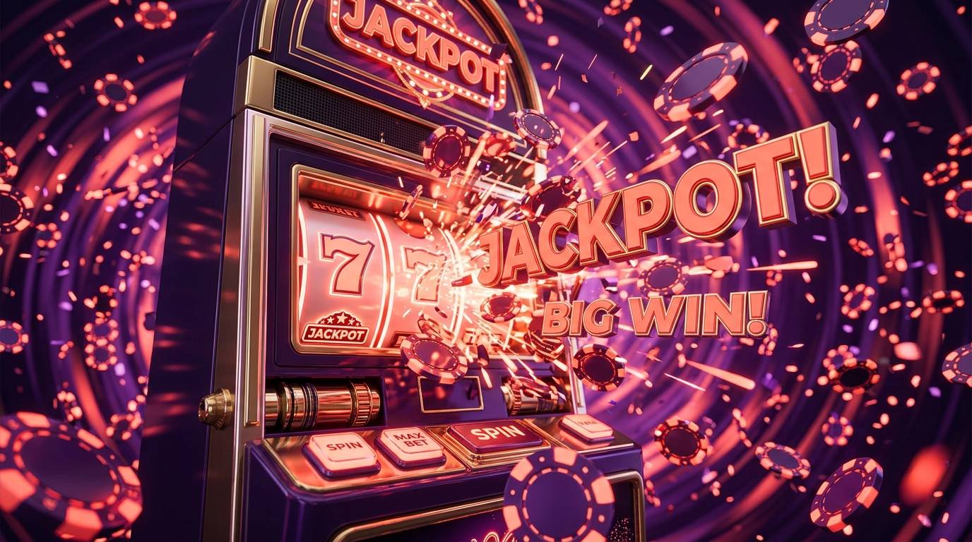 Layar slot digital bertransisi secara artistik menjadi hamparan meja beludru kasino dengan cip dan kartu nyata