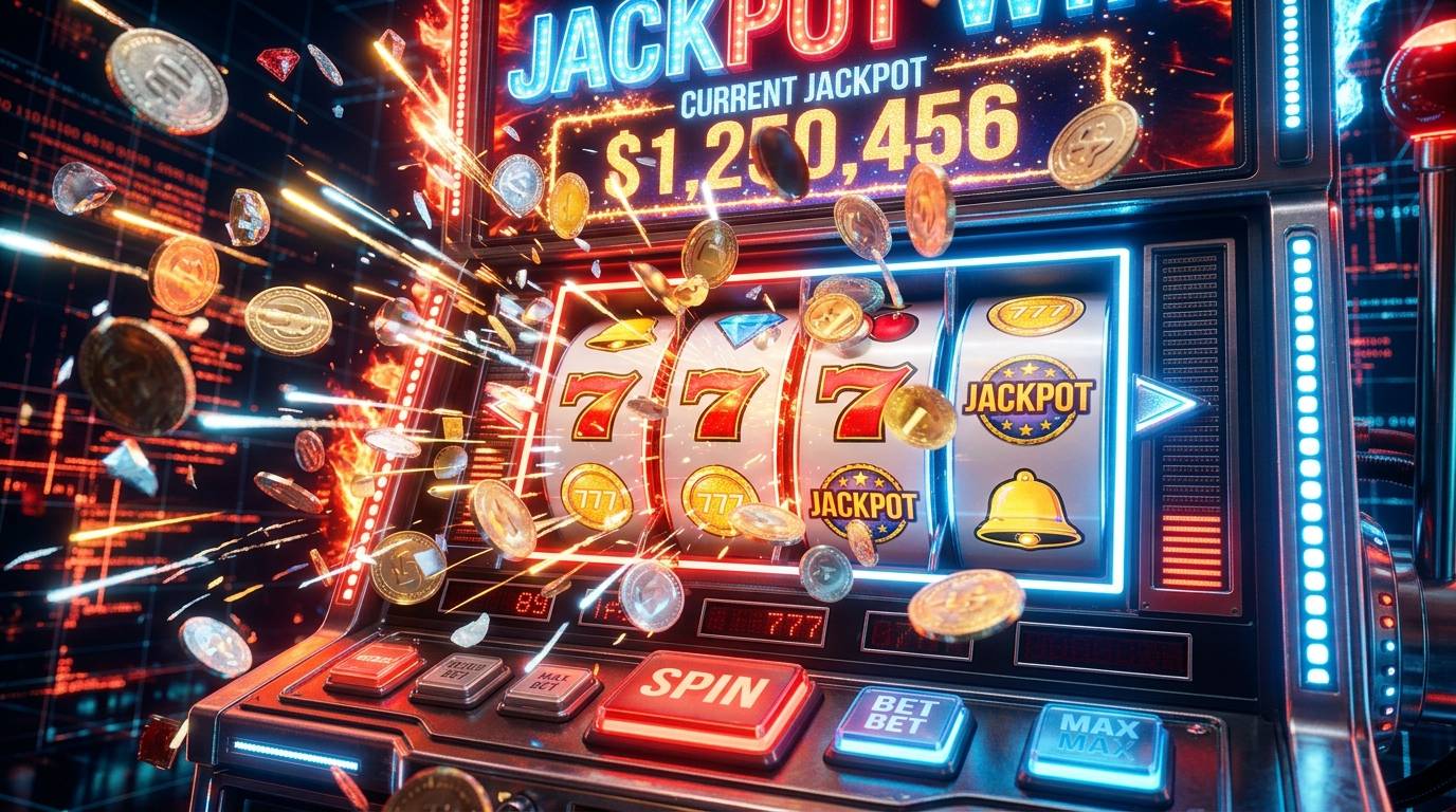 Kaca pembesar yang menyoroti komponen teknis dalam dunia slot digital