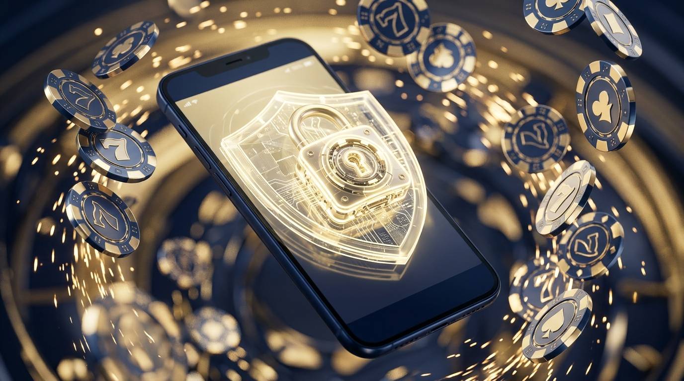 Gembok digital bercahaya terbuka di atas layar profil pengguna pada ponsel pintar modern