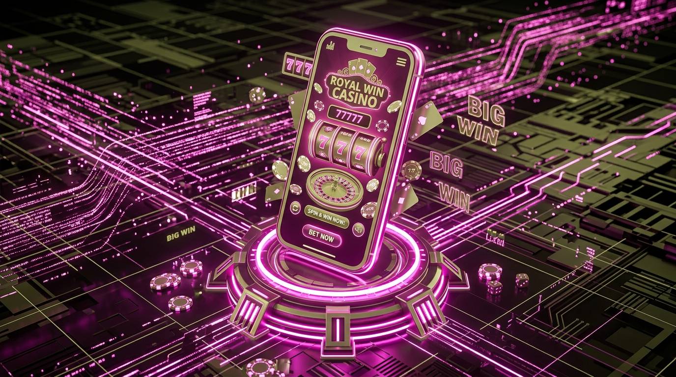 Mesin bola lotere digital bercahaya menjatuhkan angka kemenangan ke layar tiket taruhan pada ponsel